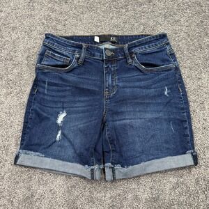 Kut from the Kloth Shorts Womens 6 Blue Catherine Boyfriend Short Stretch Denim